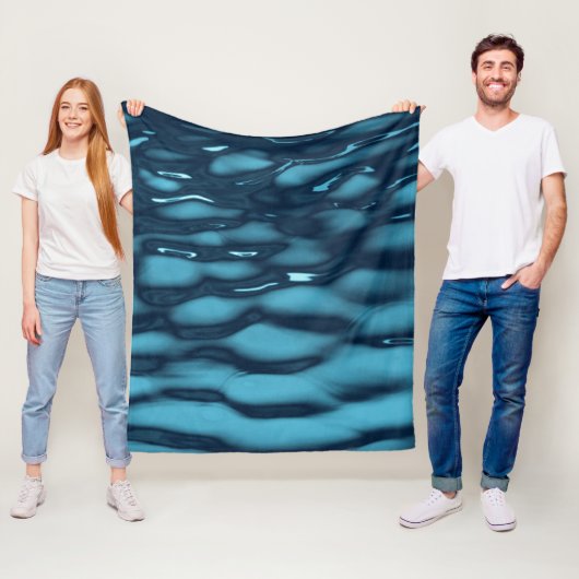 Aqua Blue Water Waves Fleecedecke (Beispiel)