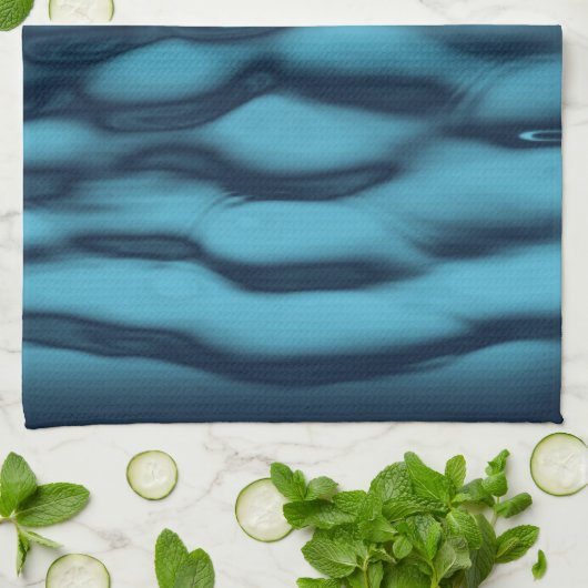 Aqua Blue Water Waves Geschirrtuch (Gefaltet)