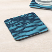 Aqua Blue Water Waves Getränkeuntersetzer (Linke Seite)
