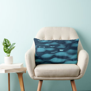 Aqua Blue Water Waves Lendenkissen