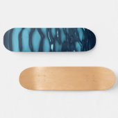 Aqua Blue Water Waves Skateboard (Horizontal)