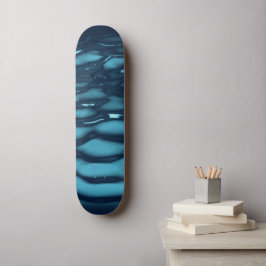 Aqua Blue Water Waves Skateboard