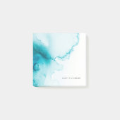 Aqua Blue Watercolor Hintergrund Post-it Klebezettel (Vorderseite)