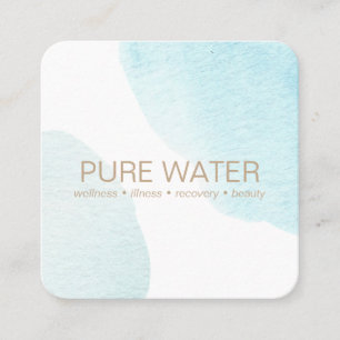 Aqua Blue Watercolor IV Therapie Quadratische Visitenkarte