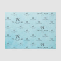 Aqua Blue Watercolor Logo Business Packet Tissu