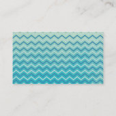 Aqua Blue Watercolor Rooster Silhouette Zickzack Visitenkarte (Rückseite)