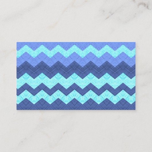 Aqua Blue Watercolor Rooster Silhouette Zickzack Visitenkarte (Rückseite)