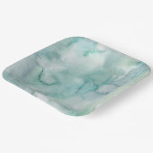 Aqua Blue Watercolor Wedding Paper Teller (Gewinkelt)