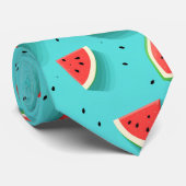 Aqua Blue Watermelon Sommer Melon Krawatte (Gerollt)