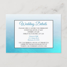 Aqua Blue Wedding Details Card Begleitkarte