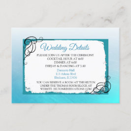 Aqua Blue Wedding Details Card Begleitkarte