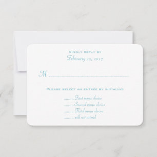 Aqua Blue Wedding Entree Menu UAWG Umschließung RSVP Karte