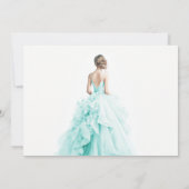 Aqua Blue Wedding Gown Brautparty Vielen Dank Einladung (Rückseite)