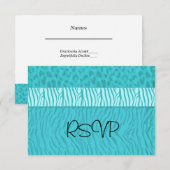 Aqua Blue Wedding RSVP Karte (Vorne/Hinten)