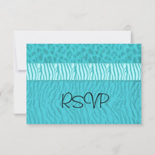 Aqua Blue Wedding RSVP Karte