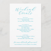 Aqua Blue Weekend Events Ocean Waves Beach Hochzei Begleitkarte (Vorderseite)