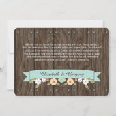 AQUA BLUE Western Horseshoe Save the Date Karte (Rückseite)