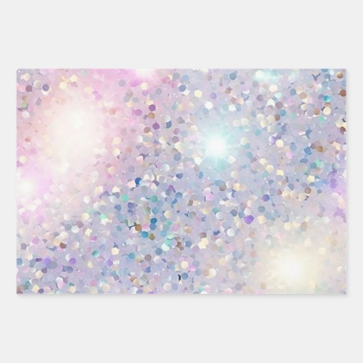 Aqua Blue White Bokeh Birthday Geschenkpapier Set (Vorderseite 3)