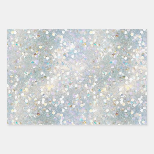 Aqua Blue White Bokeh Birthday Geschenkpapier Set (Vorderseite 2)