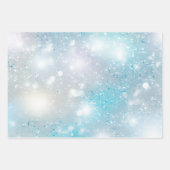 Aqua Blue White Bokeh Birthday Geschenkpapier Set (Vorderseite)