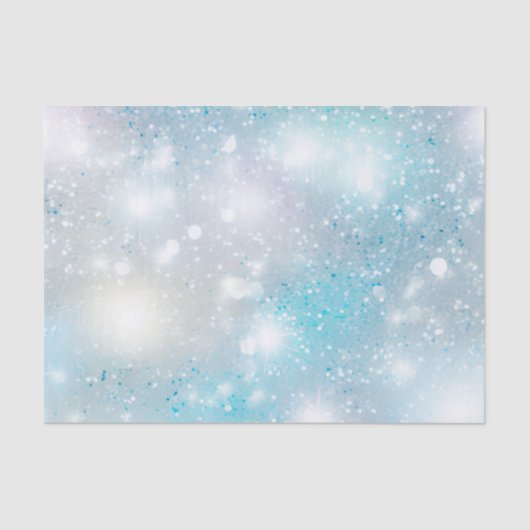 Aqua Blue White Bokeh Birthday Seidenpapier (Vorderseite)