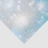 Aqua Blue White Bokeh Birthday Seidenpapier (Ausschnitt)