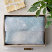 Aqua Blue White Bokeh Birthday Seidenpapier (Geschenk)