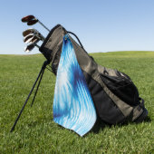 Aqua Blue White Gefärbte Krawatte Golfhandtuch (Gras)