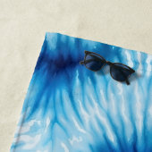 Aqua Blue White Gefärbte Krawatte Strandtuch (Beispiel)