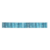 Aqua Blue White Glam Tinsel Stripes Geschenkegel Satinband (Vorderseite)
