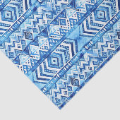 Aqua Blue White Tribal Stripes Birthday Seidenpapier (Ausschnitt)