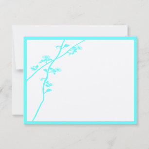 Aqua Blue Wild Blume Branch Wedding RSVP Karte