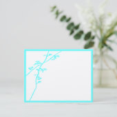 Aqua Blue Wild Blume Branch Wedding RSVP Karte (Stehend Vorderseite)