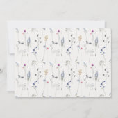 Aqua Blue Wildblume Monogram Wappen Foto Geburtsta Einladung (Rückseite)