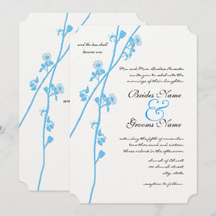Aqua Blue Wildblume Zweigstelle Rustikale Hochzeit Einladung