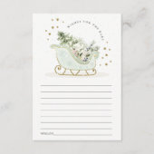 Aqua Blue Winter Schlitten Wünsche für Baby Dusche Begleitkarte (Vorderseite)