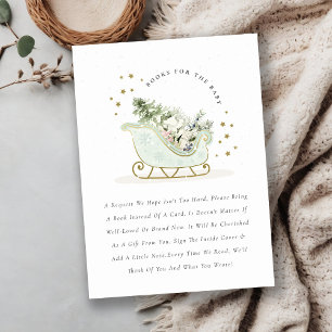 Aqua Blue Winter Schlittenbücher für Babydusche Begleitkarte