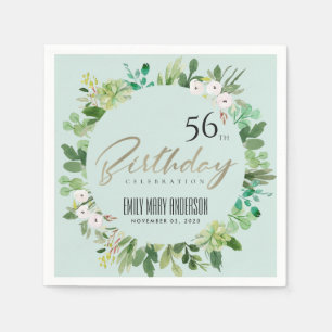 AQUA BLUE WREATH FAUNA WATERCOLOR JEDEN ALTER GEBU SERVIETTE