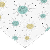 Aqua Blue Yellow Franciscan Sternexplosion Mid Mod Kurzer Tischläufer (Ecke)