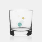 Aqua Blue Yellow Franciscan Sternexplosion Midjahr Whiskyglas (Vorderseite)
