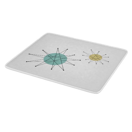 Aqua Blue Yellow Franciscan Sternexplosion Mitte d Schneidebrett (Ecke)