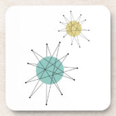 Aqua Blue Yellow Franciscan Sternexplosion Mitte J Getränkeuntersetzer (Vorderseite)