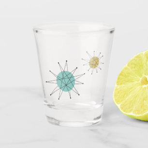 Aqua Blue Yellow Franciscan Sternexplosion Mitte J Schnapsglas