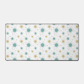 Aqua Blue Yellow Franciscan Sternexplosion Mitte J Schreibtischunterlage (Vorderseite)