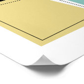 Aqua Blue Yellow Rectangle Sternexplosion Mitte Ja Poster (Ecke)