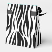 Aqua Blue Zebra Print Brautparty Personalisiert Geschenkschachtel (Rückseite)