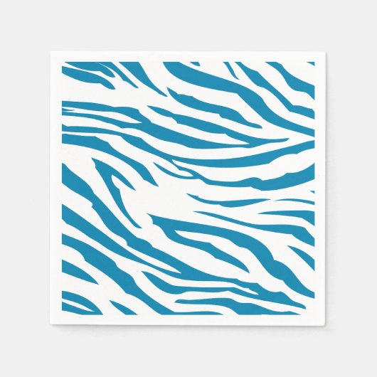 Aqua Blue Zebra Print Serviette (Vorderseite)