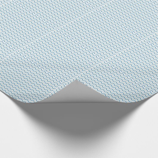 Aqua Blue Zickzack Pattern Geschenkpapier (Ecke)
