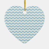 Aqua Blue Zickzack Pattern Keramikornament (Vorne)