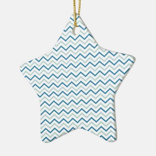 Aqua Blue Zickzack Pattern Keramikornament (Links)